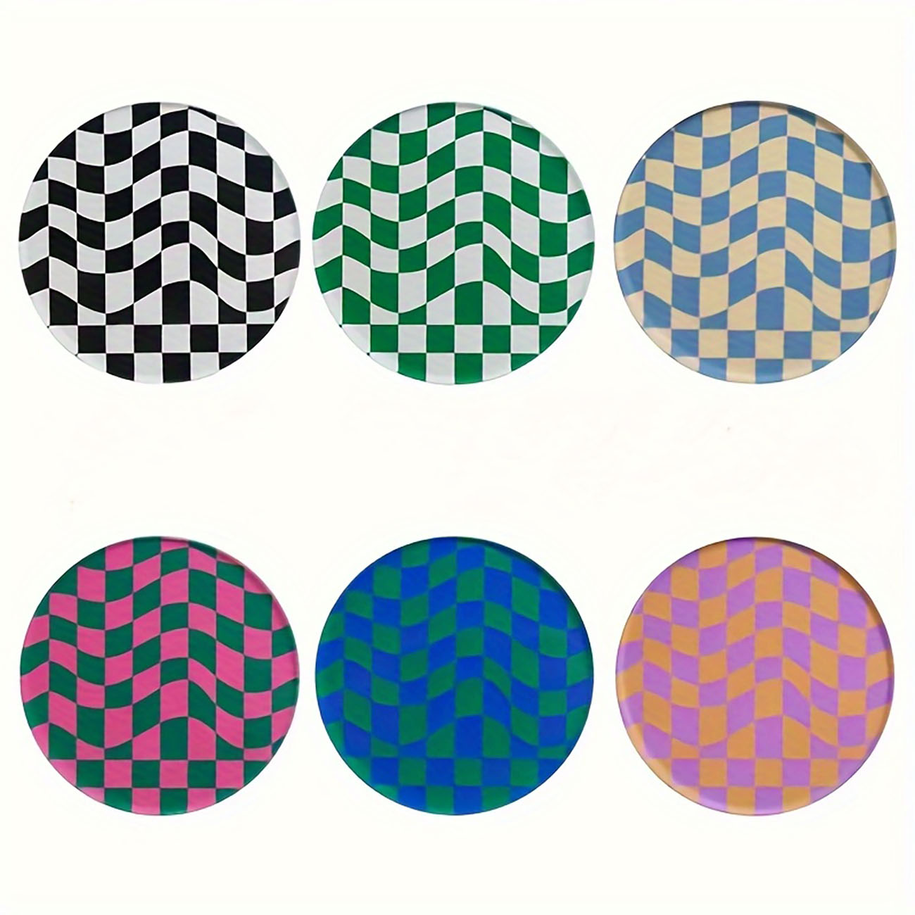 Marble Coaster Set - 6個入り - 木製コースター、滑り止めと耐熱性のあるダイニングテーブルデコレーション、コーヒーショップやレストランへのギフト
