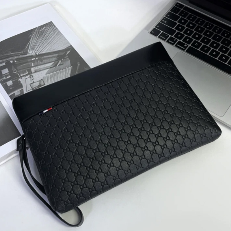 Leather Wallet Men - デザイナービジネスバッグレザーメンズクラッチバッグファッションスリングパックユニセックスハンドバッグ旅行パスポート証明書カードパック電話財布