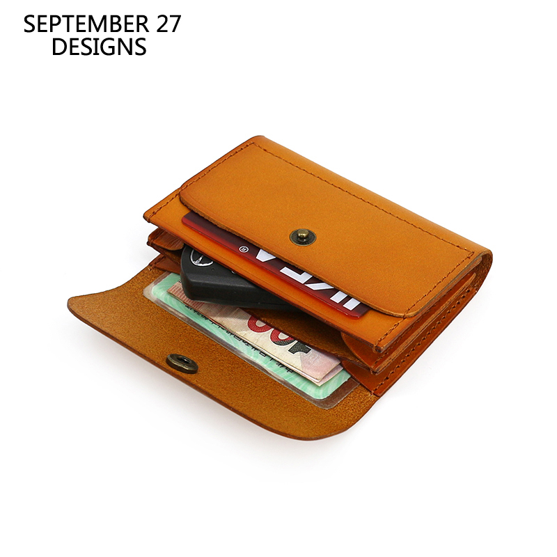 Leather Wallet Men - ミニウエストバッグ男性本革高級手作りヴィンテージidライセンスクレジットカード財布摩耗ベルトコイン財布牛革ポーチ