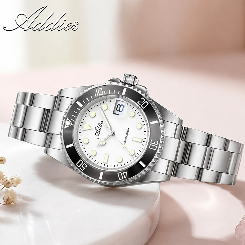 Luxury Gift Set - ADDIES 36 ミリメートル 50 メートル防水女性の腕時計有名なブランドのステンレス鋼クォーツ女性腕時計 BGW9/C3