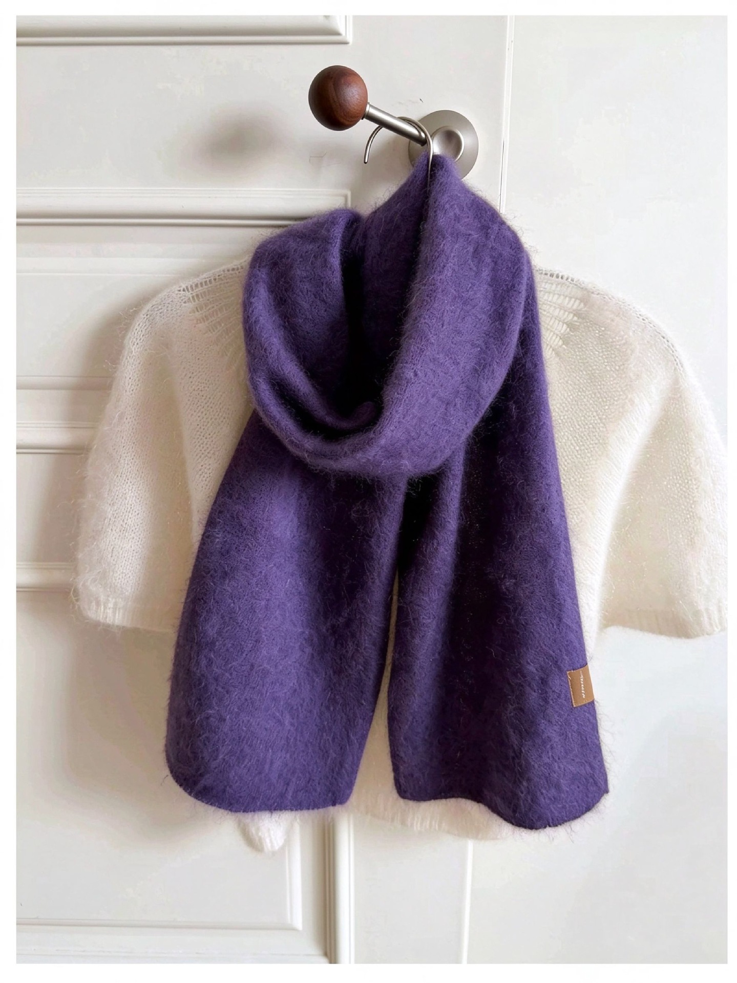 Cashmere Scarf - ウール89.2%、シルク5.8%、カシミヤ5%。女性用、無地の厚手で暖かい、長めのショール。冬用のネックウォーマー、ホリデーギフトに最適。