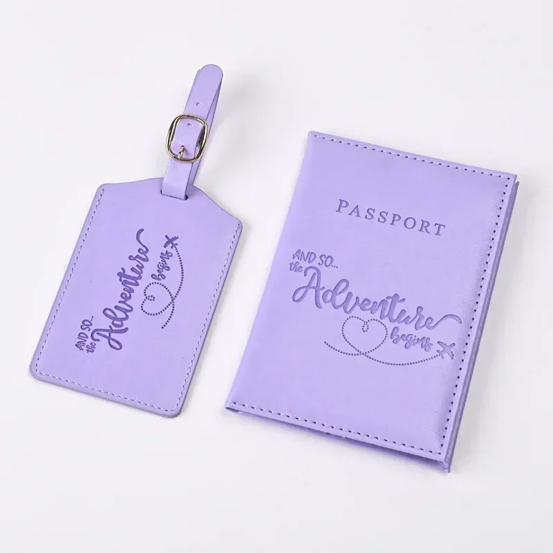 Travel Luggage Set - 合成皮革パスポートホルダー,チケットホルダー,IDとクレジットカードホルダー,紫,ユニセックス,新品