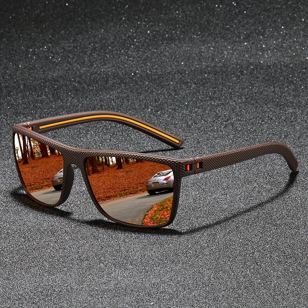 Sunglasses Uv400 - ファッション性の高い、ヴィンテージ風のスクエア型サングラス。メンズ、レディース、ブランドデザイナーズモデル。運転や釣りにも最適。UV400カット。