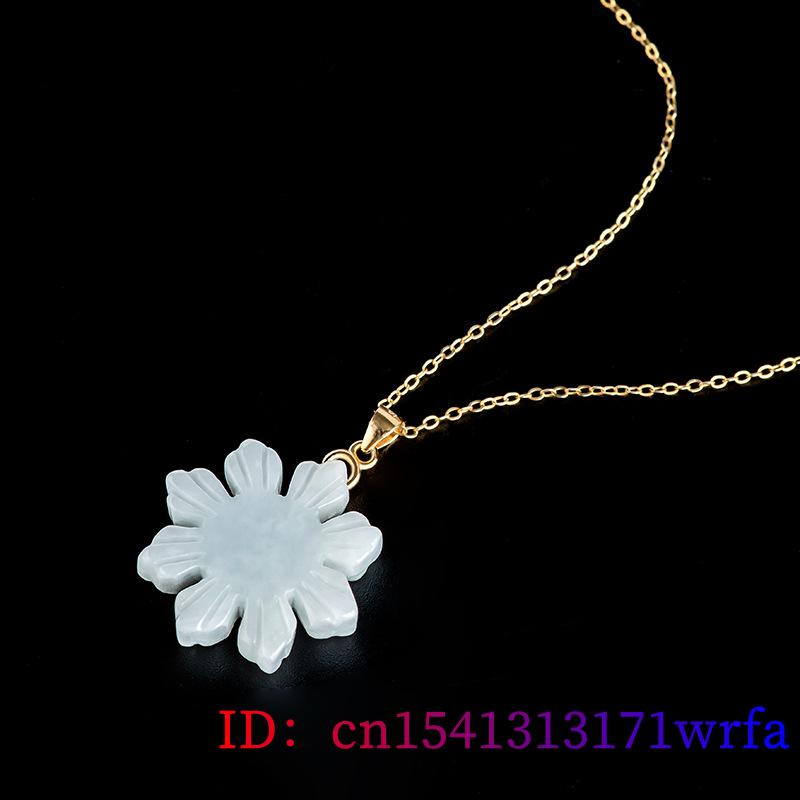 Jadeite翡翠ひまわりペンダントネックレス、18k金メッ - Gold Plated Jewelry のレビューと価格