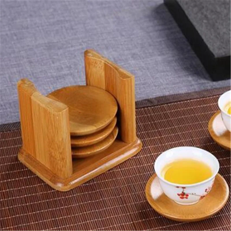 丸い形の竹コースター,ガラスのカップレスト,ティーカップ,コ - Marble Coaster Set のレビューと価格