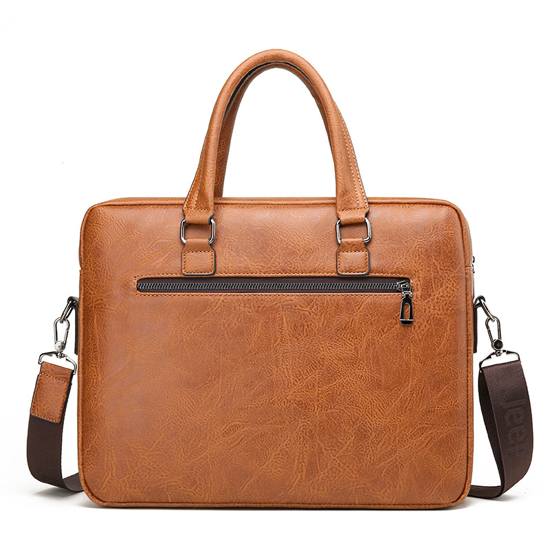 男性用PUレザービジネスブリーフケース,ショルダーバッグ,ラ - Leather Briefcase のレビューと価格