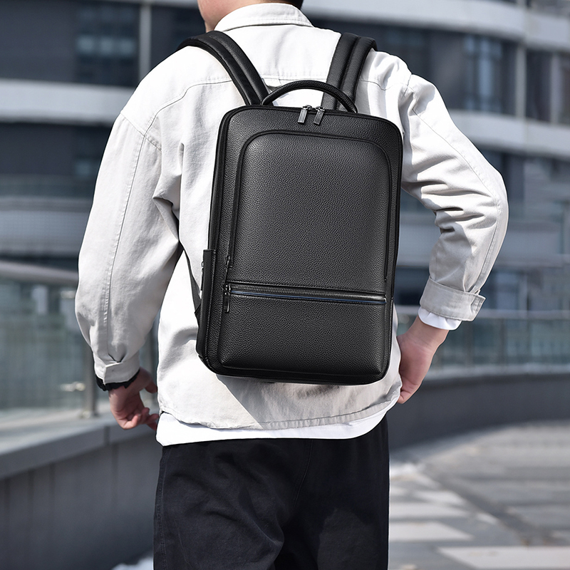男性用PUレザーバックパック,USB充電器,エグゼクティブブ - Leather Briefcase のレビューと価格