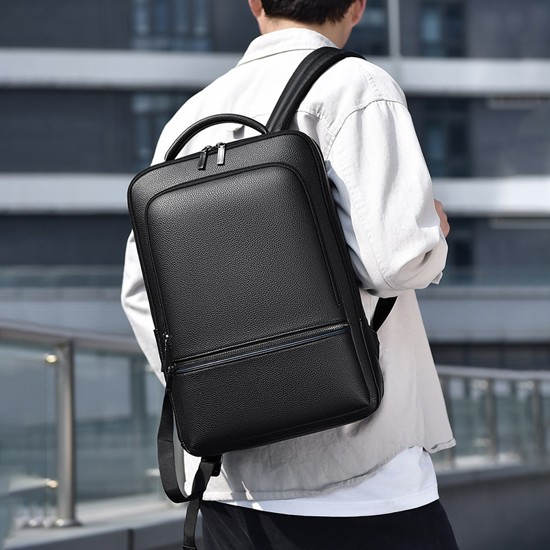 男性用PUレザーバックパック,USB充電器,エグゼクティブブ - Leather Briefcase のレビューと価格