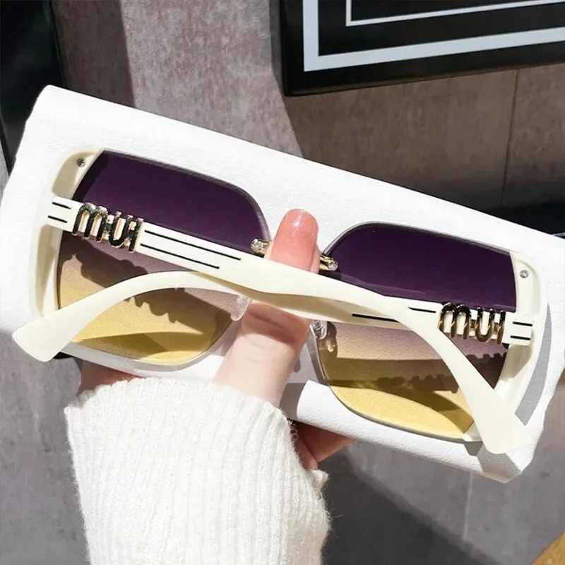 カットエッジサングラス女性用グラデーションティーハーフフレー - Designer Sunglasses のレビューと価格