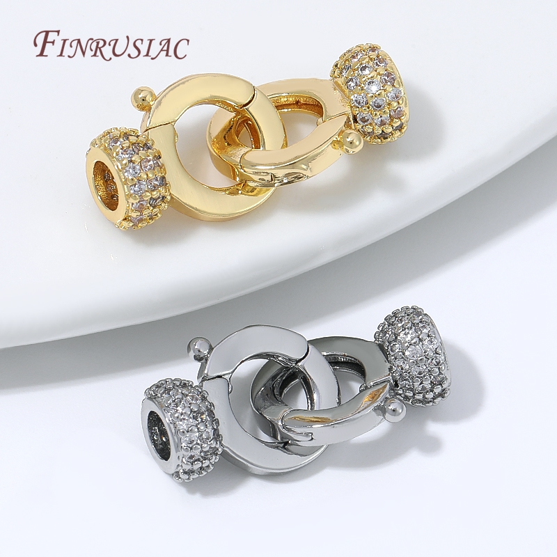 18K金メッキ真鍮製ジュエリークラスプコネクター、パヴェCZ - Gold Plated Jewelry のレビューと価格