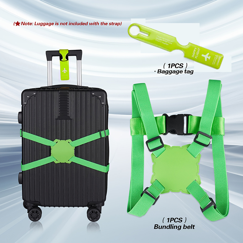 2ピース荷物ストラップセット+荷物タグ、5色展開、図8型安全 - Travel Luggage Set のレビューと価格