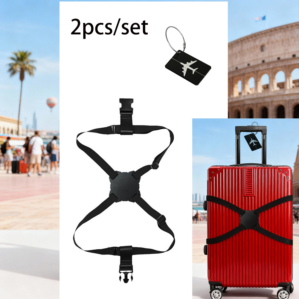 2個/セットの屋外旅行用荷物タグと荷物ストラップの組み合わせ - Travel Luggage Set のレビューと価格