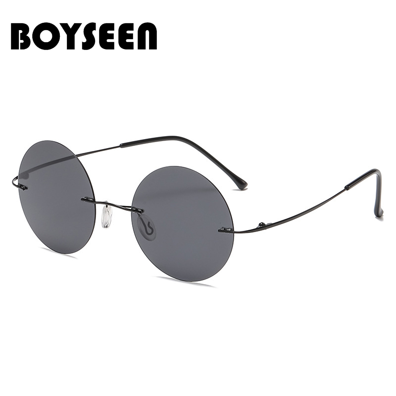 BOYSEEN 超軽量偏光円形フレームレスサングラス男性女性 - Sunglasses Uv400 のレビューと価格