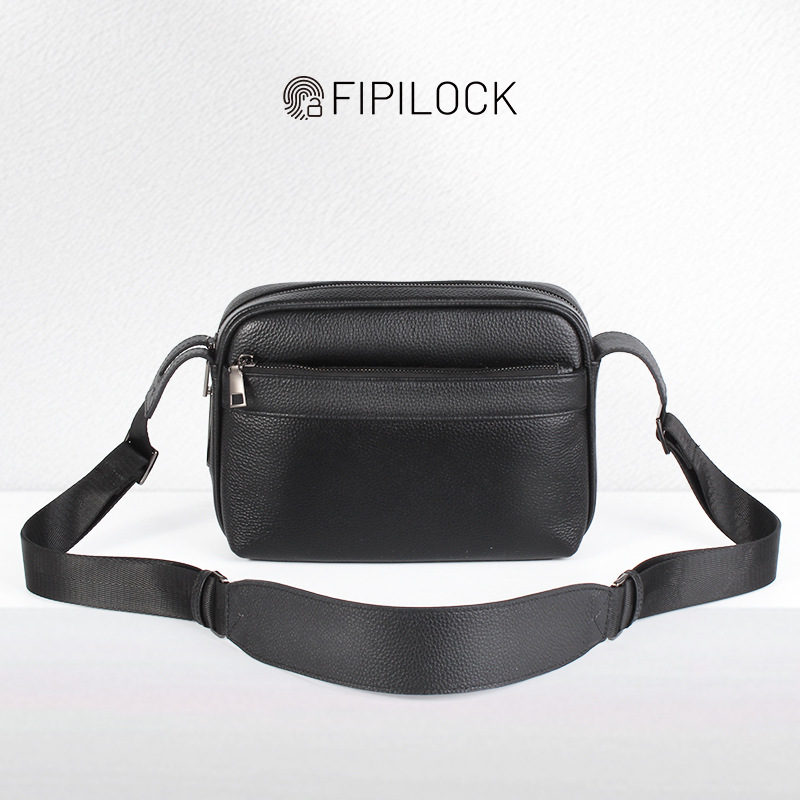 男性用指紋ロックバッグ、レザーショルダーバッグ、メンズ長財布 - Leather Wallet Men のレビューと価格