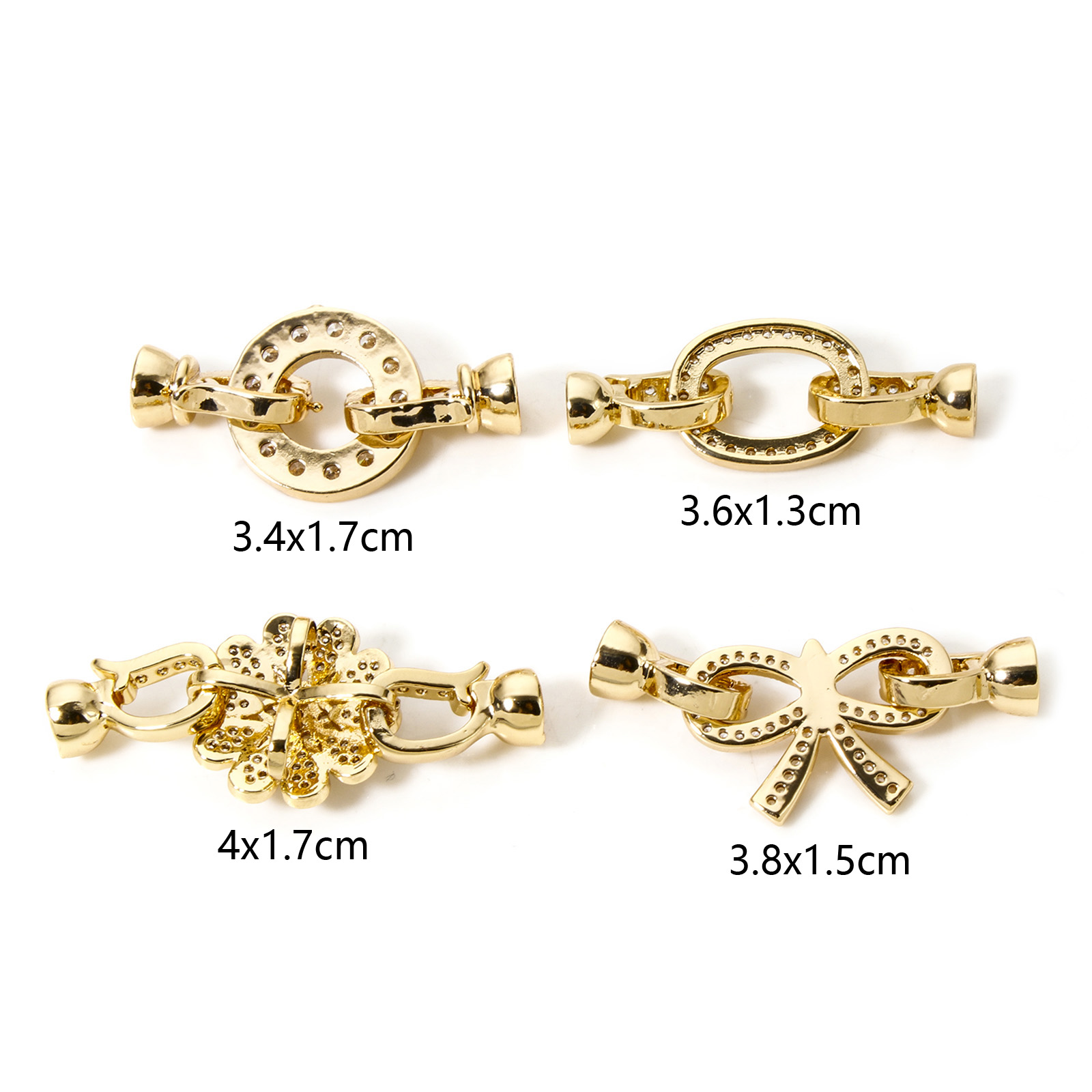真ちゅう製の折りたたみ式クラスプ,ゴールドカラー,丸い花の蝶 - Gold Plated Jewelry のレビューと価格