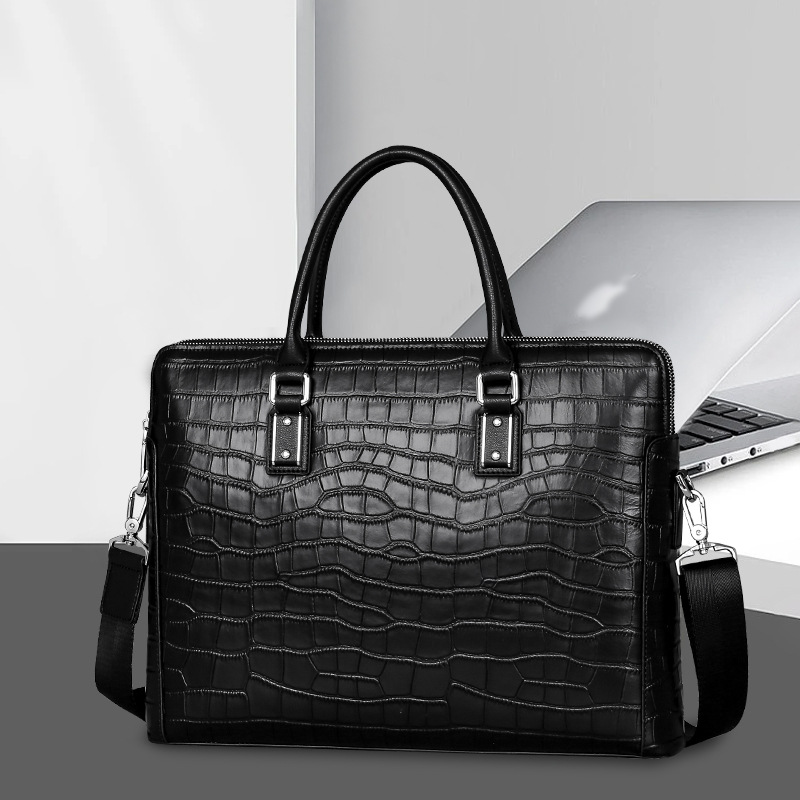 新品本革メンズブリーフケース、クロコダイルエンボス加工、ビジ - Leather Briefcase のレビューと価格