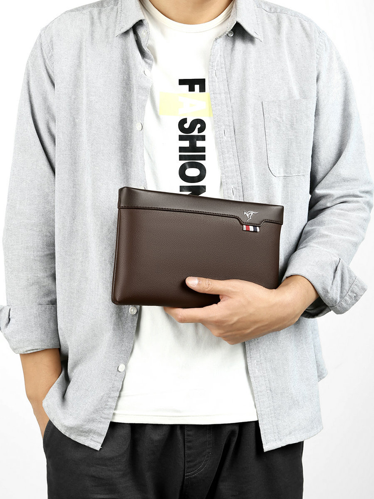 Pu レザーメンズクラッチバッグジッパー財布カードファッショ - Leather Wallet Men のレビューと価格