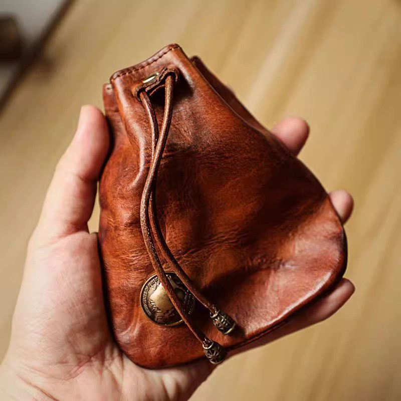 和風本物のソフトレザー財布ミニ財布キーコインバッグ多機能ウエ - Leather Wallet Men のレビューと価格