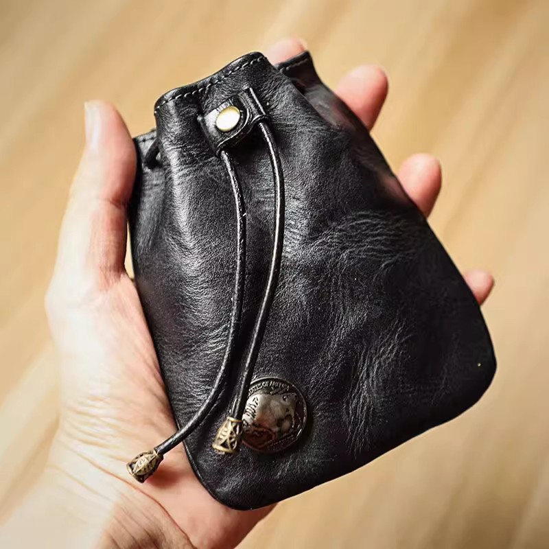 和風本物のソフトレザー財布ミニ財布キーコインバッグ多機能ウエ - Leather Wallet Men のレビューと価格