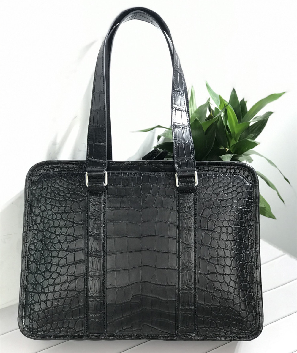 新しいクロコダイルレザーラップトップバッグ 本物のクロコダイ - Leather Briefcase のレビューと価格