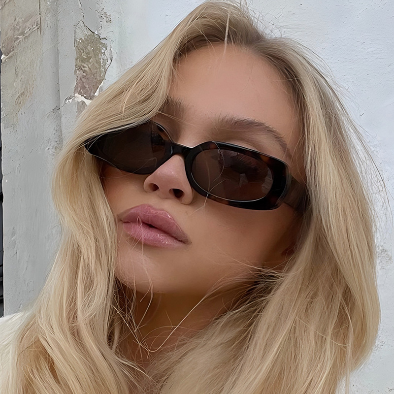 1 個ライト高級長方形サングラスミニマリストデザインエレガン - Sunglasses Uv400 のレビューと価格