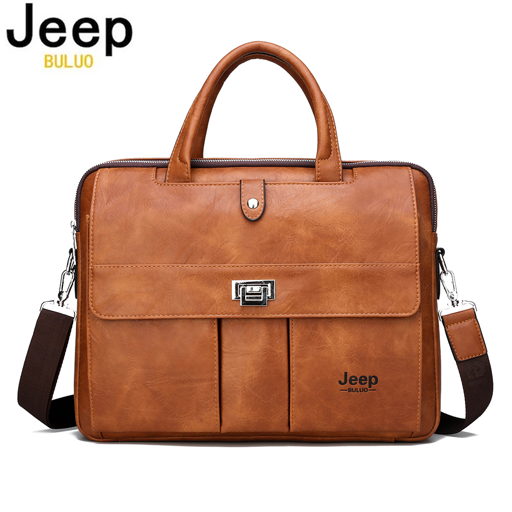 Jeep Buluo メンズ レザー ブリーフケース 14  - Leather Briefcase のレビューと価格