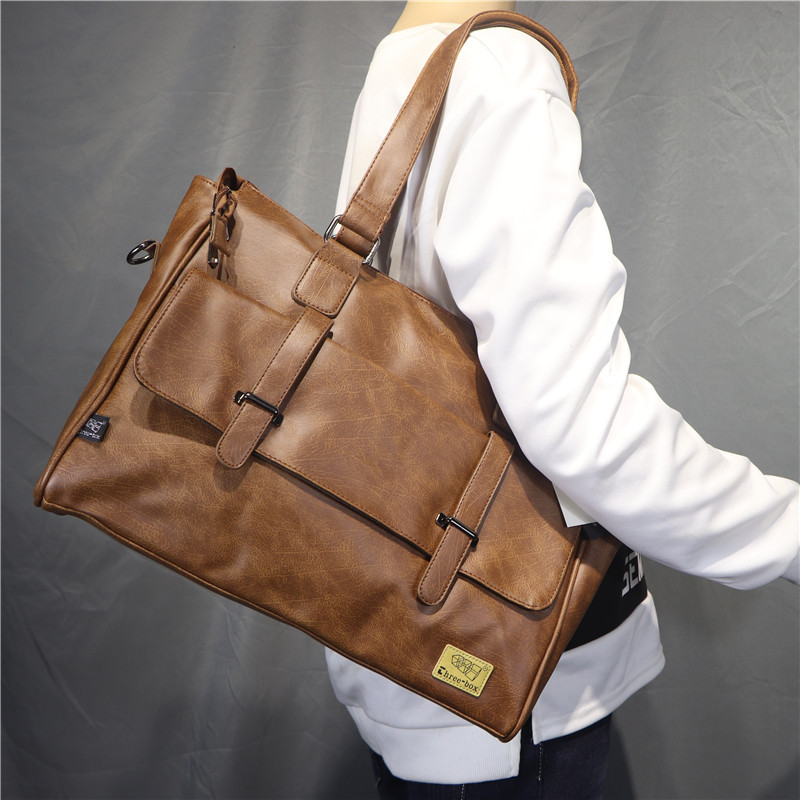 韓国のファッションデザイナー革ショルダーバッグハンドバッグポ - Leather Briefcase のレビューと価格