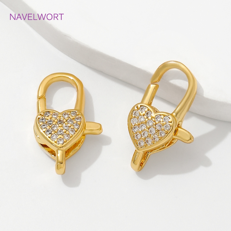 18K ゴールドメッキ象嵌ジルコンハートロブスタークラスプ、 - Gold Plated Jewelry のレビューと価格